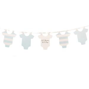 Guirlande de bodies de bébé - 16 x 20.5 cm - Bleu
