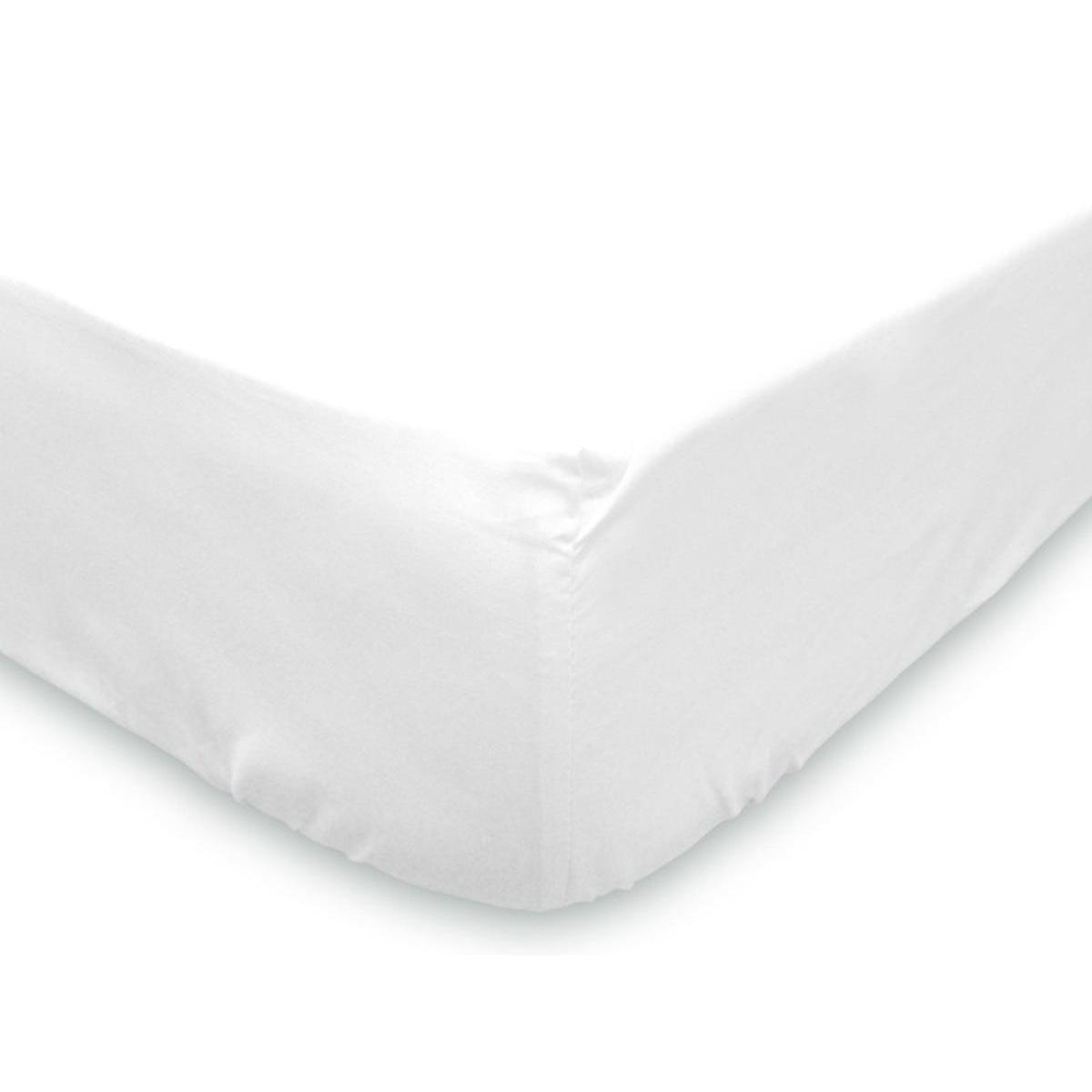Drap-housse - 160 x 200 cm - Blanc Drap-housse - 160 x 200 cm - Blanc