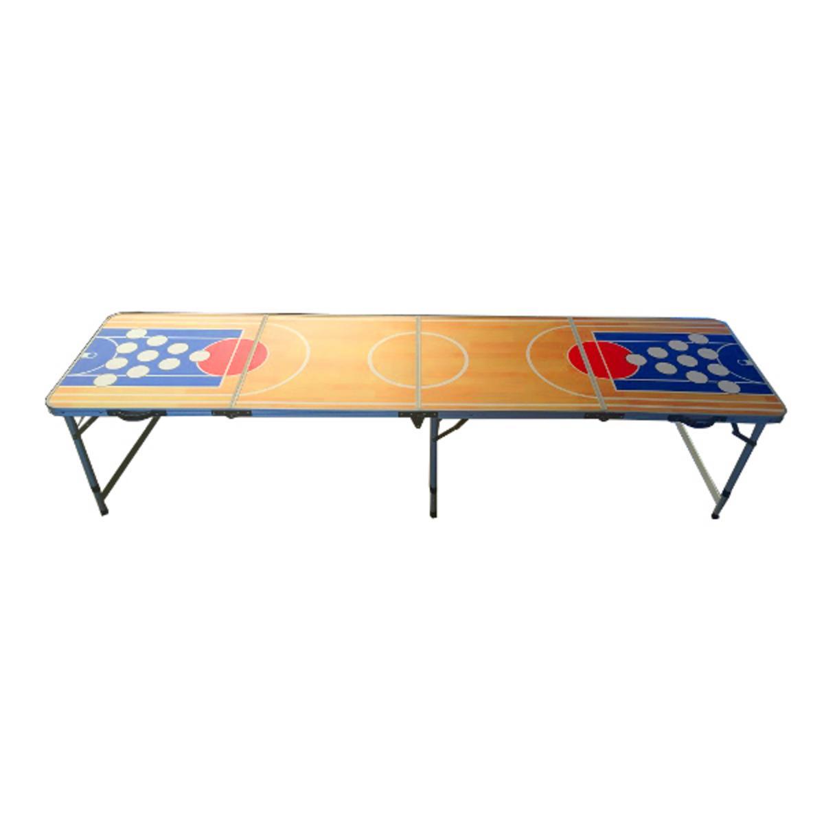 Table biere pong pour fêtes avec 100 gobelets, 5 boules, 242x62 cm noir