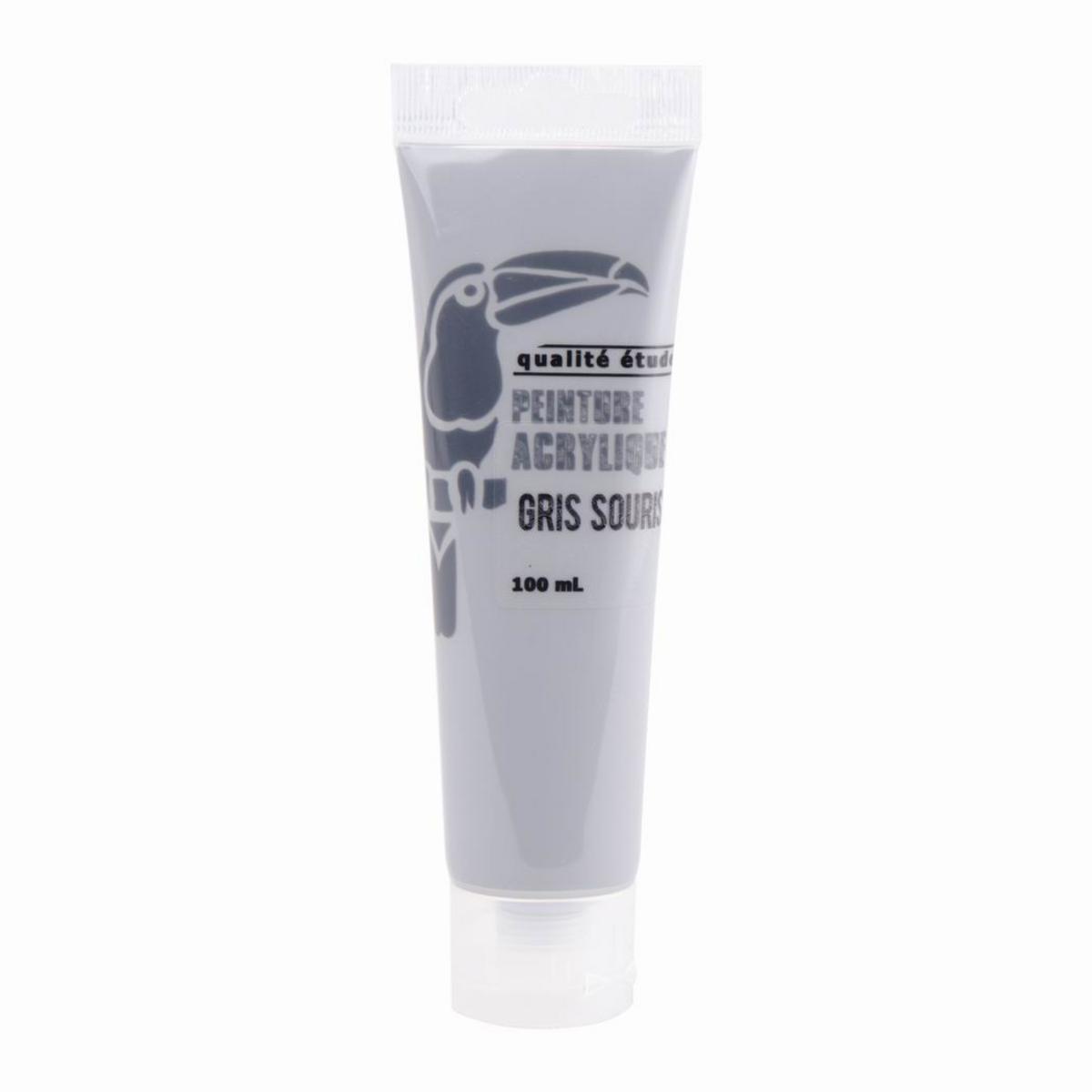 Tube de peinture - Acrylique- 100 ml - Gris souris Tube de peinture - Acrylique- 100 ml - Gris souris