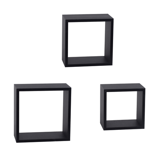 3 Etageres Murales Cubes Noir Meubles De Salon La Foir Fouille