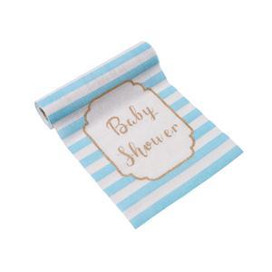 Chemin de table Baby Shower - 6.4 x 28 cm - Bleu