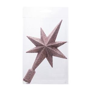 Cimier pailleté étoile polaire - H 20 cm - Rose