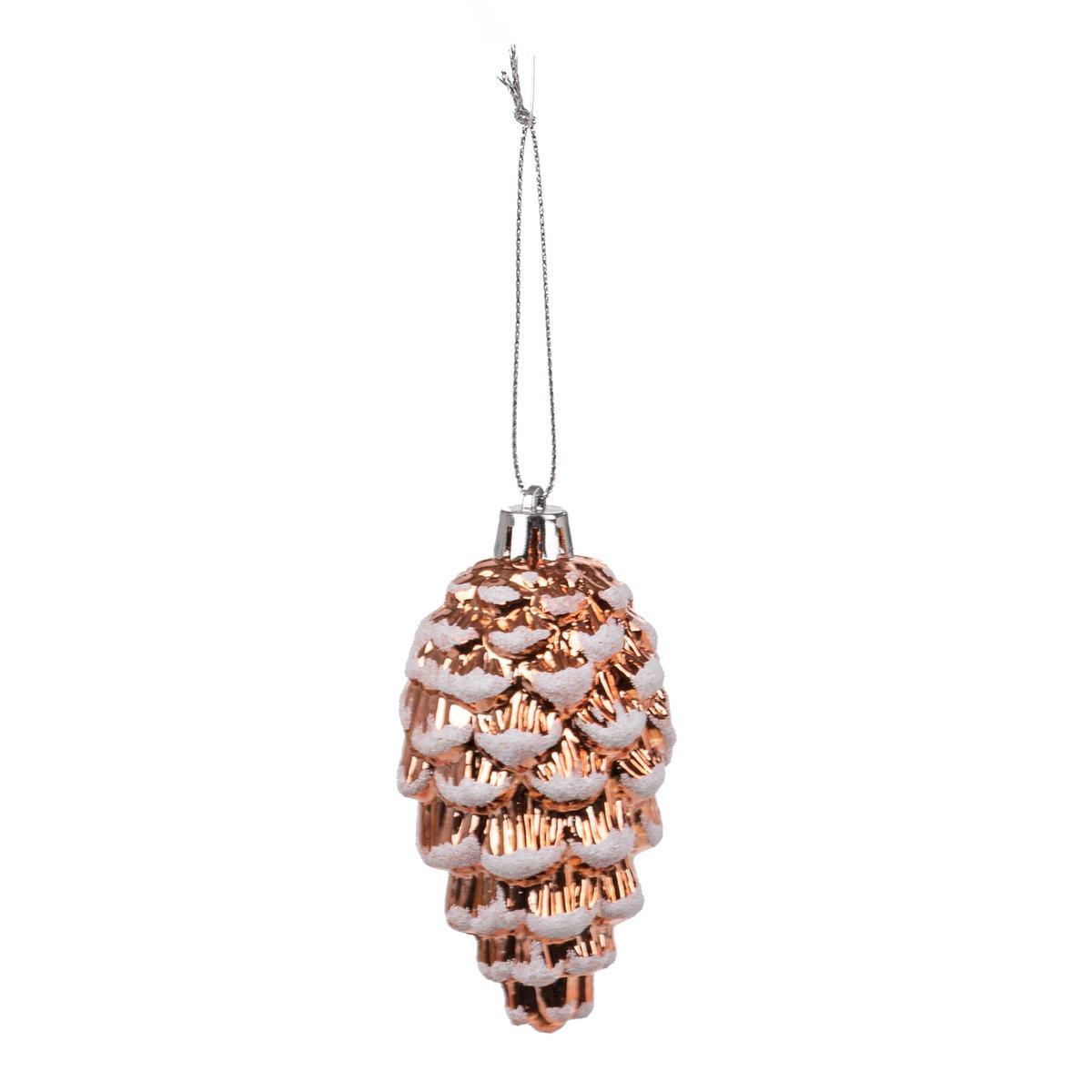 Suspension pomme de pin - ø 5 x H 9 cm - Orange, rose, blanc Suspension pomme de pin - ø 5 x H 9 cm - Orange, rose, blanc