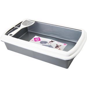 Bac à litière avec pelle - L 48 x H 11 x l 29 cm - Différents modèles - Rouge ou gris