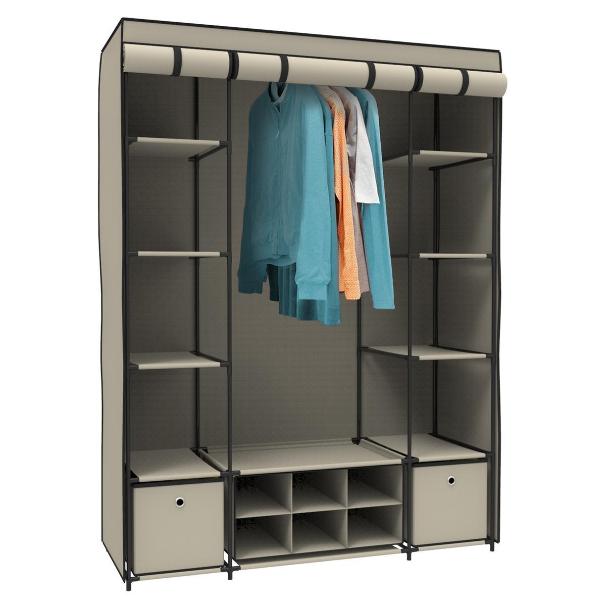 Armoire - 128 x 45 x H 170 cm - Beige lin Armoire - 128 x 45 x H 170 cm - Beige lin