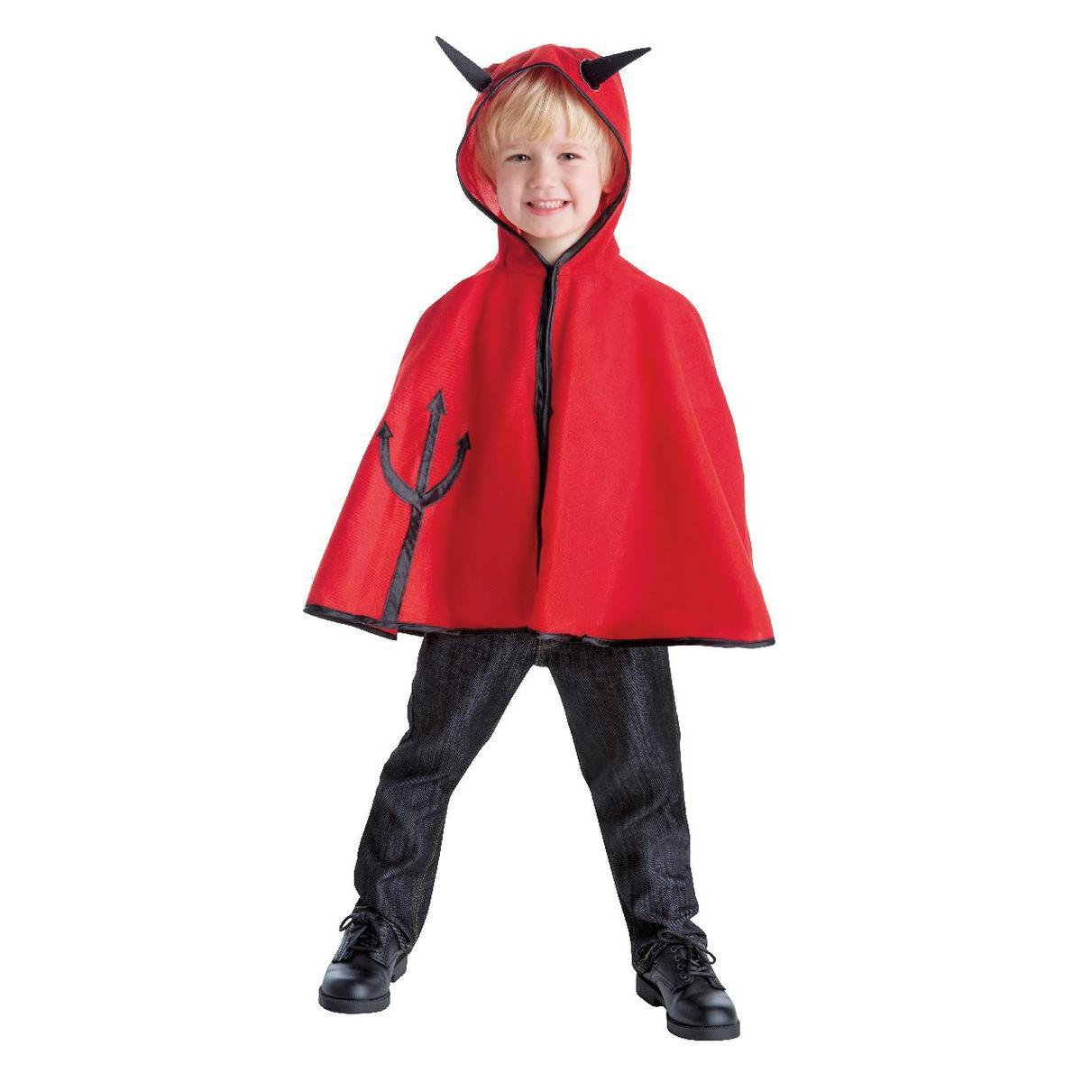 Cape de diable avec capuche 100 % Polyester - 2 à 4 ans - Rouge Cape de diable avec capuche 100 % Polyester - 2 à 4 ans - Rouge