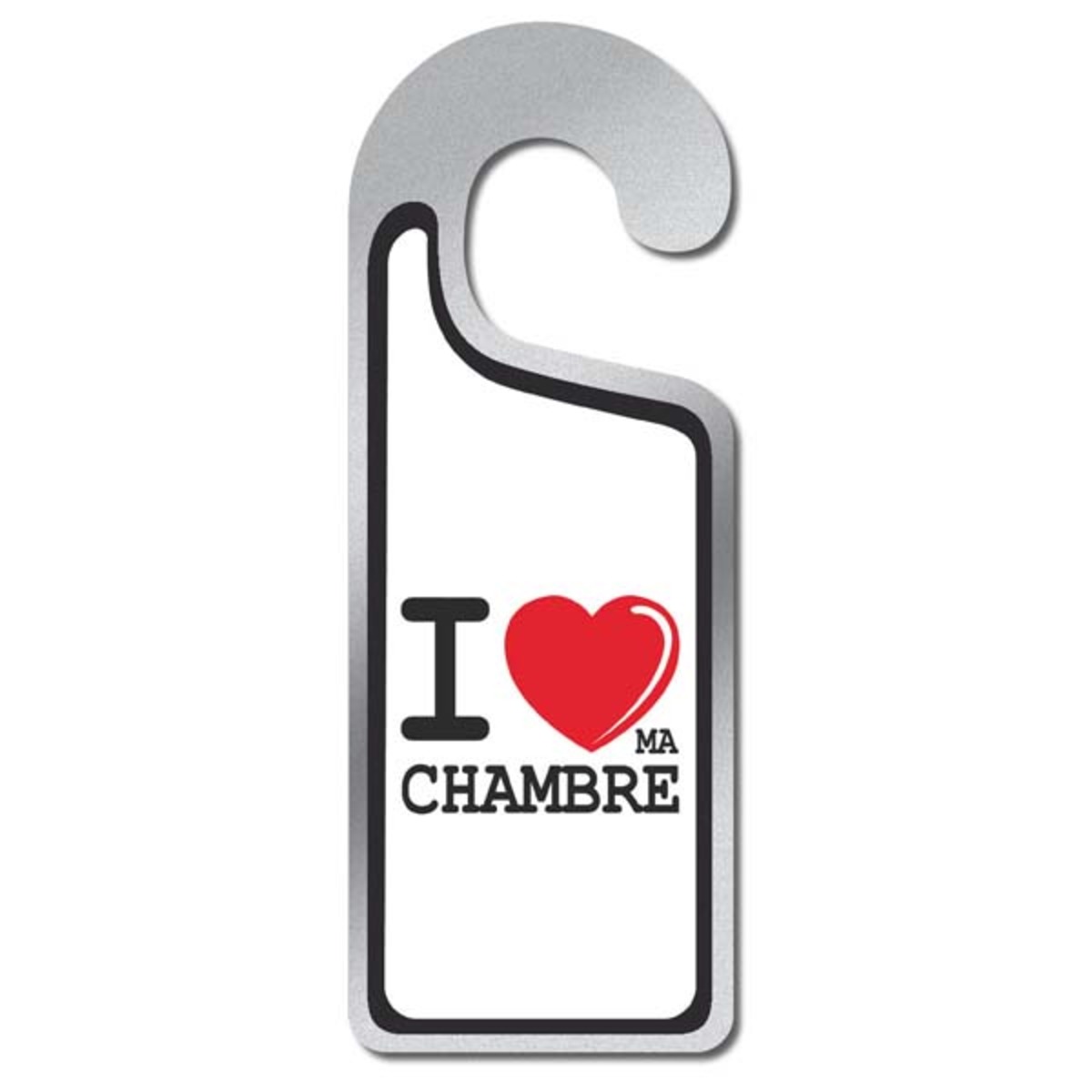 Plaque de porte - I love ma chambre - 8 x 20 cm