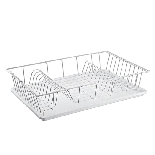 Egouttoir Avec Plateau Fil Plastifie Blanc Materiel De