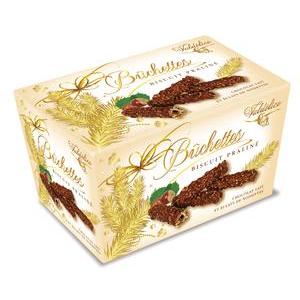 Boîte de Bûchettes, biscuits pralinés aux éclats de noisettes - 140 g - VALDÉLICE
