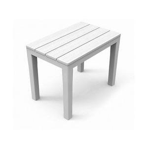 Tabouret imitation bois - 60 x 38.5 x H 45 cm - Gris Blanc
