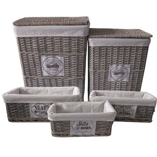 Panier A Linge Rectangulaire En Osier Taille L Paniers Et