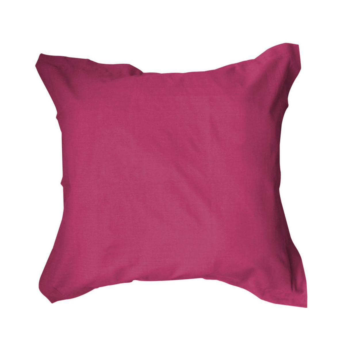 Taie d'oreiller 100% coton - 75 x 75 cm - Rose jus de myrtille Taie d'oreiller 100% coton - 75 x 75 cm - Rose jus de myrtille