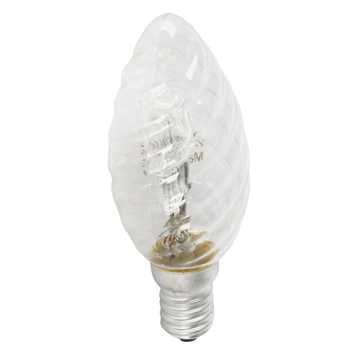 Ampoule halogène torsadée E14 - 9.5 x 3 x 3 cm - Transparent
