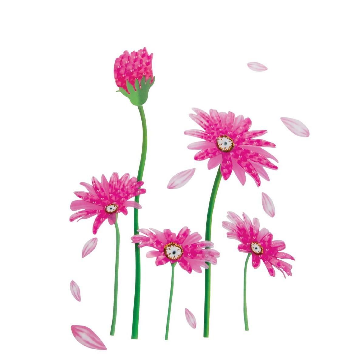Stickers 3D fleurs - Papier et PVC - 32 x60 cm - Multicolore Stickers 3D fleurs - Papier et PVC - 32 x60 cm - Multicolore