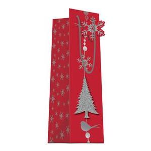 Sac Premium de Noël pour bouteille - Rouge, gris