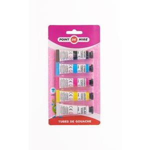 Tubes métal gouaches 8 ml couleurs primaires x 5