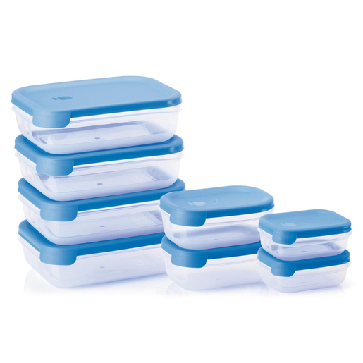 8 boîtes hermétiques - Plastique - Différents coloris 8 boîtes hermétiques - Plastique - Différents coloris