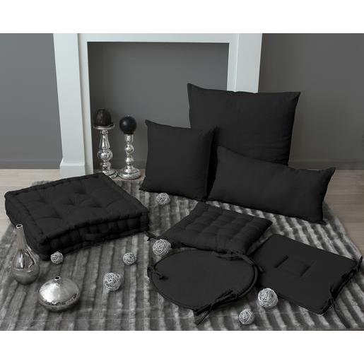Galette De Chaise 100 Polyester Noir Galette De Chaise La