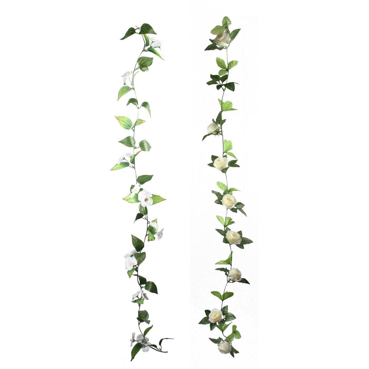 Guirlande De Fleurs H 150 Cm Blanc Fleurs Artificielles La Foir Fouille Guirlande De Fleurs H 150 Cm Blanc Fleurs Artificielles La Foir Fouille