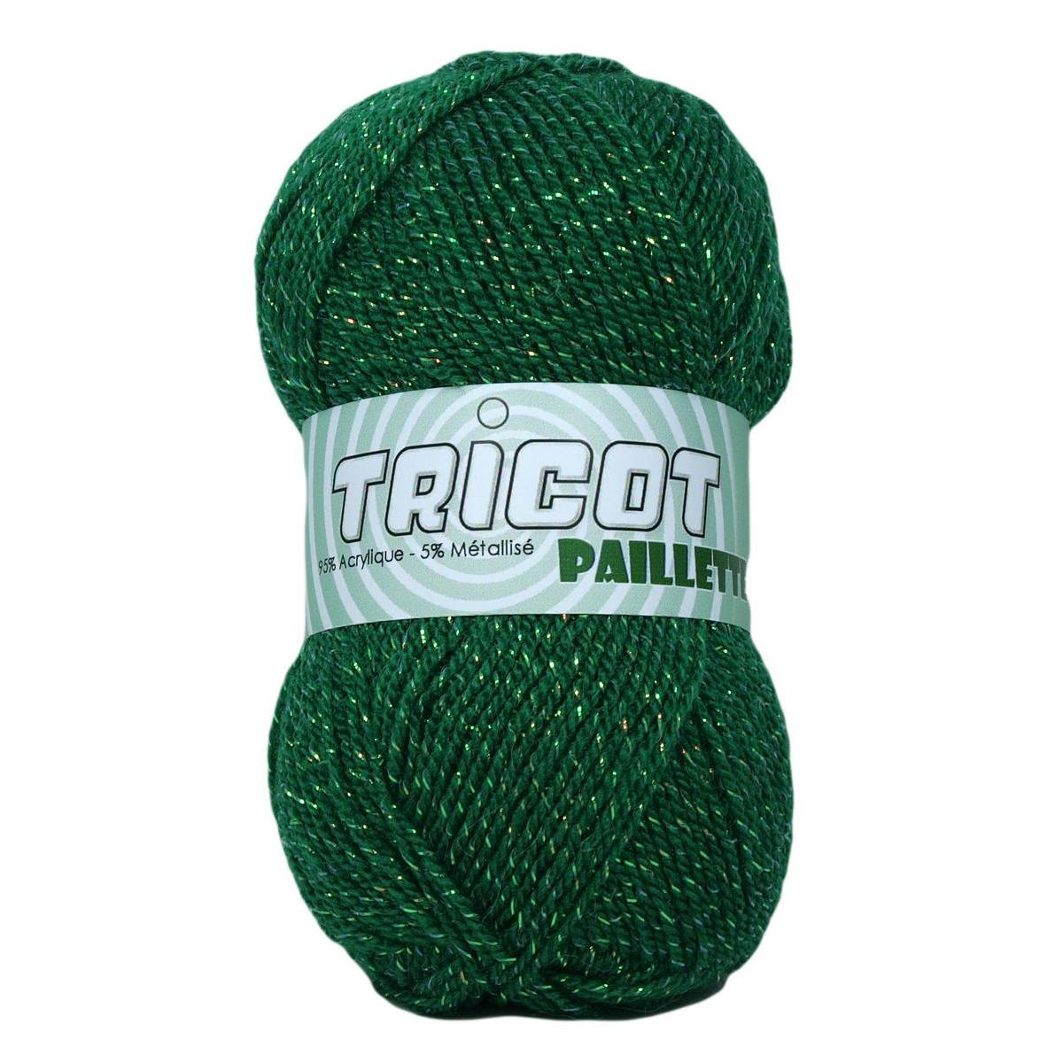 Pelote paillette - 95% acrylique - 5% acier - 50 g - Vert Pelote paillette - 95% acrylique - 5% acier - 50 g - Vert