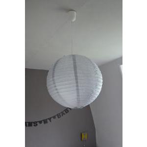 Boule japonaise luminaire - Papier - Diamètre 60 cm - Gris