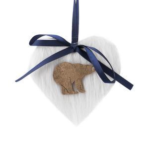 SUSP. COEUR BLC OURS MARRON