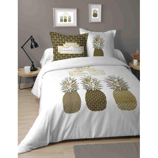Housse De Couette Pinasun 240 X 220 Cm Blanc Linge De Lit