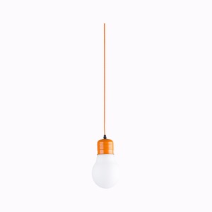 Suspension en forme d'ampoule - Diamètre 15 x H 26 cm - Orange