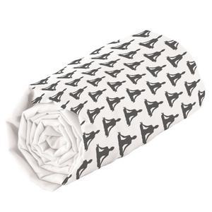 Drap-housse 1 personne - 90 x 190 cm - Gris anthracite et blanc