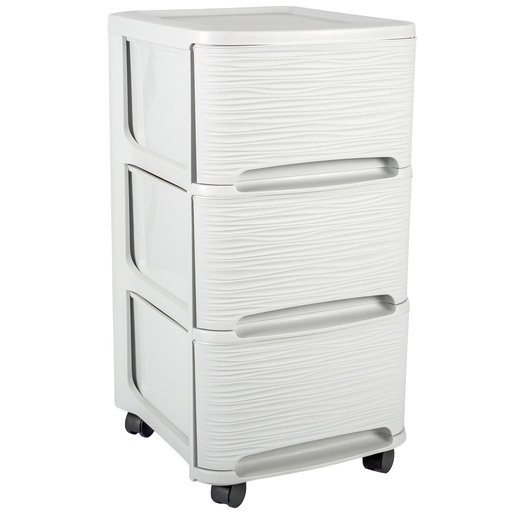 Tour De Rangement A Roulettes 3 Tiroirs 32 X H 61 X 37 Cm