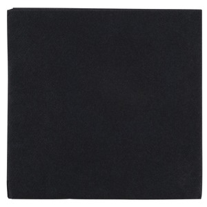Lot de 12 serviettes toucher tissu - 40 x 40 cm - Noir