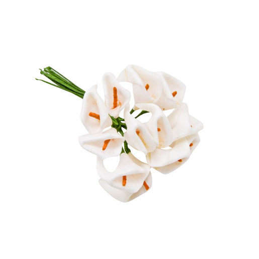 Piquet de 12 arums - 1,5 cm - Résine - Ivoire Piquet de 12 arums - 1,5 cm - Résine - Ivoire