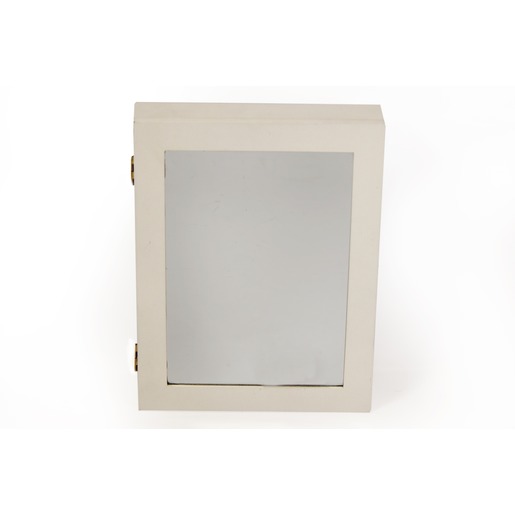 Boite A Bijoux En Bois Blanc Avec Miroir 19 X 24 Cm Porte