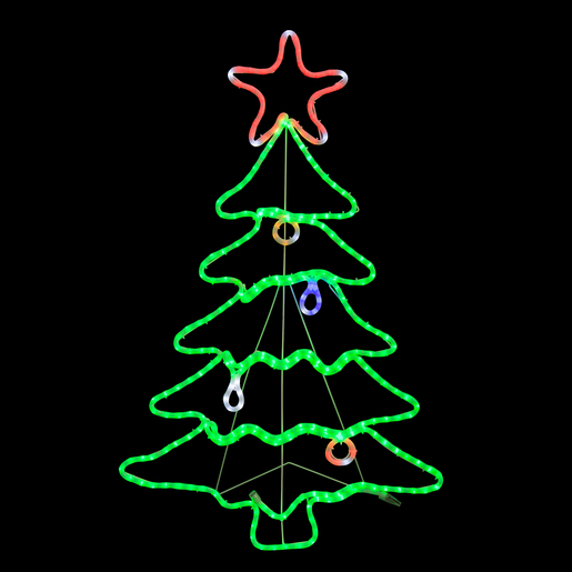 Silhouette Electrique Sapin Debout Multicolore Deco De Noel Pour L Exterieur La Foir Fouille
