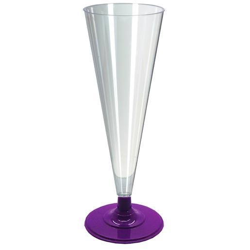 Lot De 8 Flutes A Champagne Socle Pourpre Blanc Gobelet
