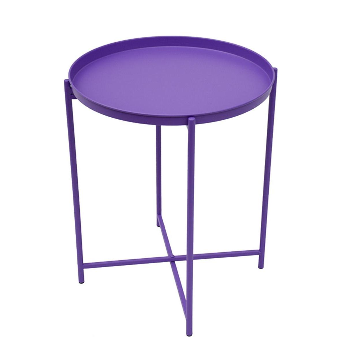 Bout de canapé Lady - ø 40 x H 50 cm - Violet - MOOREA