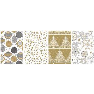 Papier cadeau Elégance - 0.7 x 2 m - Différents modèles - Argenté, blanc, doré