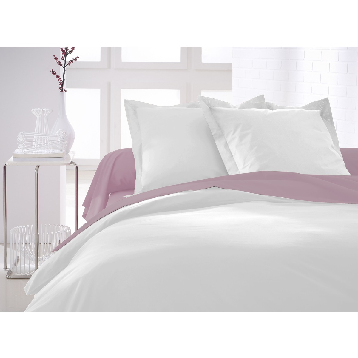 Housse de couette 100% coton - 140 x 200 cm - Blanc chantilly Housse de couette 100% coton - 140 x 200 cm - Blanc chantilly