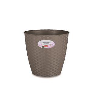 Pot - Résine - Diamètre 14 cm - Marron taupe