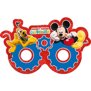Lot de 6 masques Mickey Playful en carton - 19 x 18 cm - Multicolore