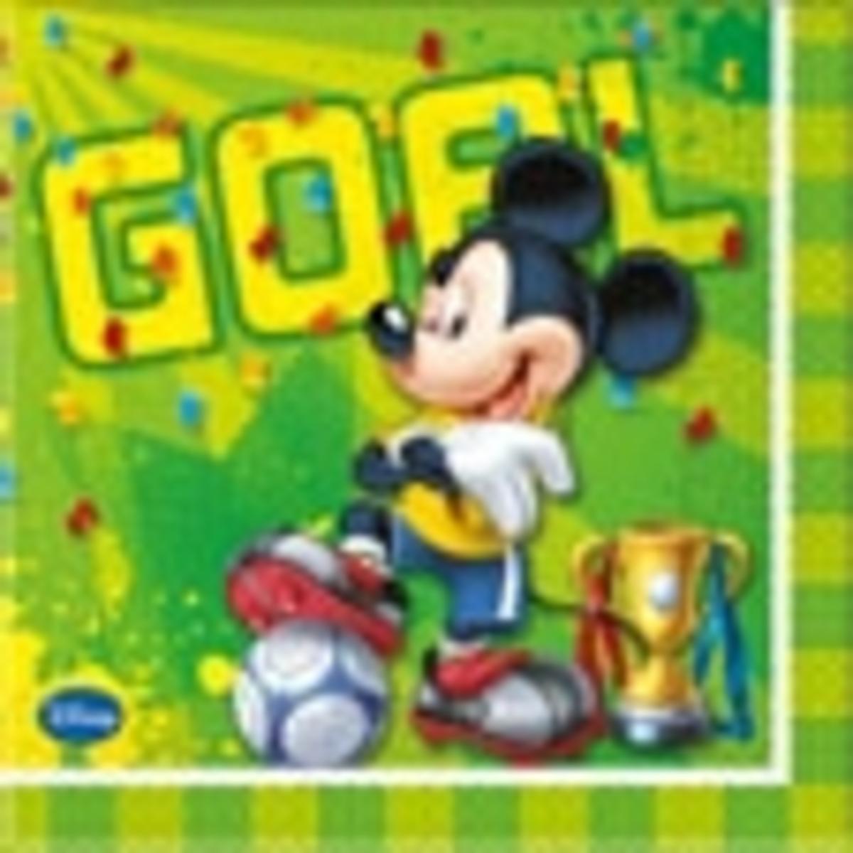 Serviettes imprimées 33 x 33 cm x 20 2 plis Mickey goal