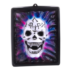 Plaque murale portrait de monstre crâne - 44 x 37 cm - Multicolore
