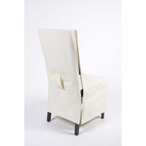 Housse de chaise en suédine pour dos droit - 45 x 45 x H 100 cm - Beige