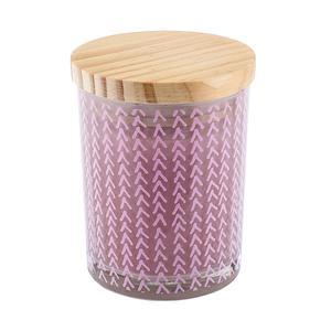 Bougie verre + couvercle - Gris ou rose