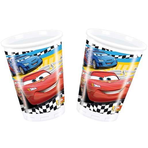 Lot de 8 gobelets Cars en polypropylène - 20 cl - Multicolore Lot de 8 gobelets Cars en polypropylène - 20 cl - Multicolore