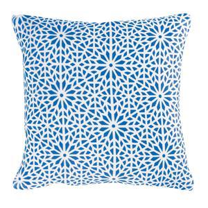 Housse de Coussin + encart flanelle imprimée Tunis - L 40 x l 40 cm - Bleu