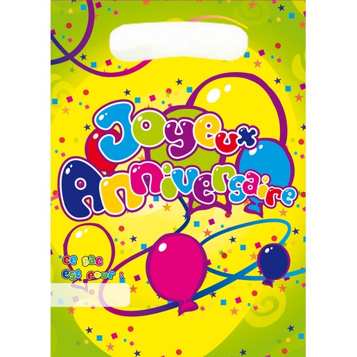 Lot De 8 Sacs Fete Joyeux Anniversaire En Polyethylene Basse Densite Multicolore Anniversaire La Foir Fouille Lot De 8 Sacs Fete Joyeux Anniversaire En Polyethylene Basse Densite Multicolore Anniversaire La Foir Fouille