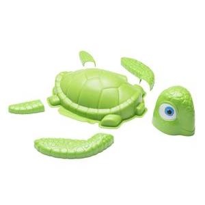 Moule de plage Tortue - H 4 x 20 x 18 - Vert, beige, blanc, bleu