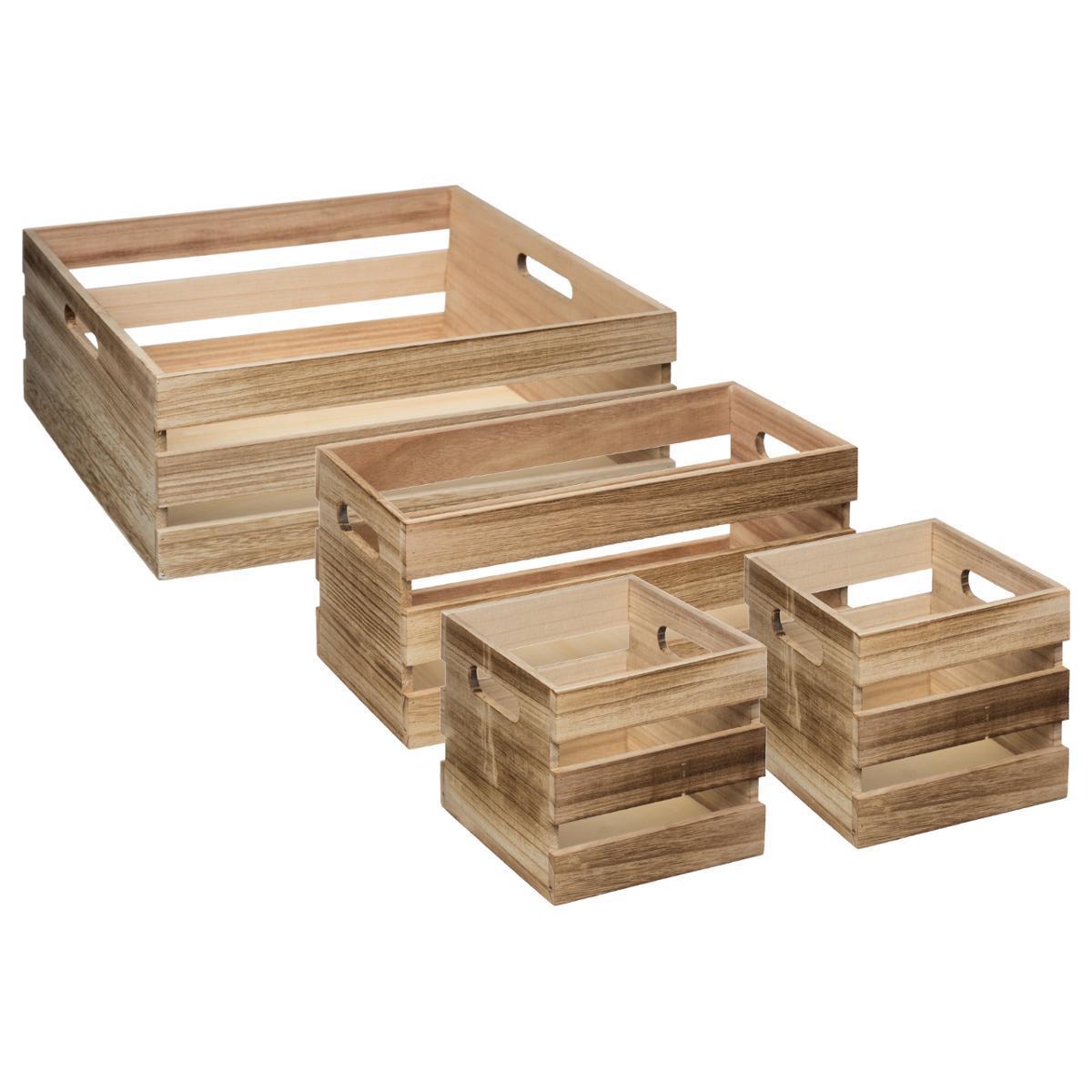 lot de 4 cagettes en bois brut deco de noel pour l interieur la foir fouille